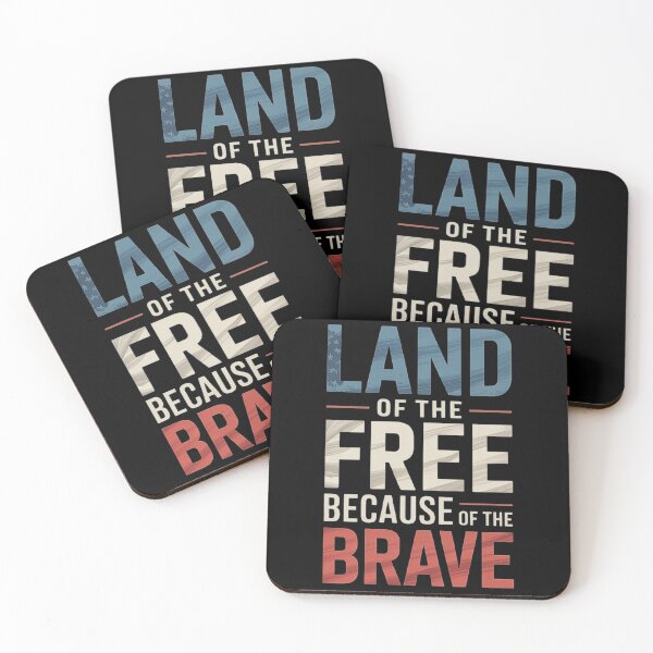 Item preview, Land of the Free Because of the Brave - Patriotic American Freedom Quote Design designed and sold by love3617.
