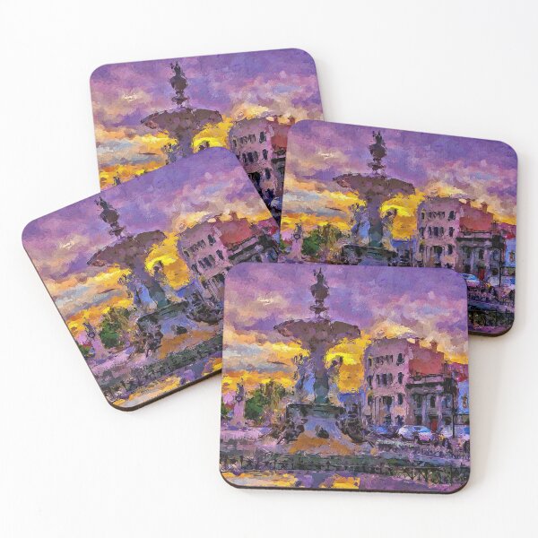Item preview, Impressionist Painting of Sunset at View Point and the Alexandra Fountain - Bendigo, Victoria, Australia designed and sold by Steven Jodoin.