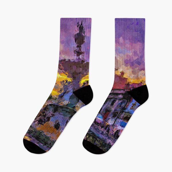 Item preview, Impressionist Painting of Sunset at View Point and the Alexandra Fountain - Bendigo, Victoria, Australia designed and sold by Steven Jodoin.