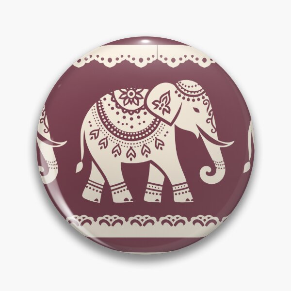 Item preview, India Inspired Notebook cover Maroon and Cream Elephants galore designed and sold by ReynoldsFun.