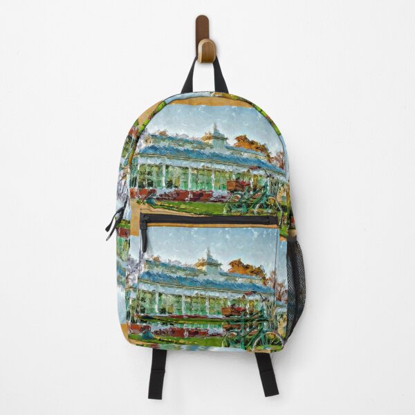 Item preview, Impressionist Painting of Cycling to the Conservatory - Bendigo, Victoria, Australia designed and sold by Steven Jodoin.