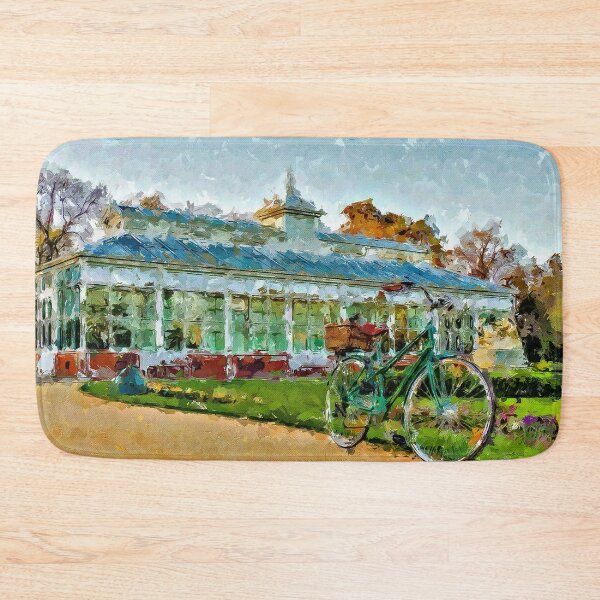 Item preview, Impressionist Painting of Cycling to the Conservatory - Bendigo, Victoria, Australia designed and sold by Steven Jodoin.
