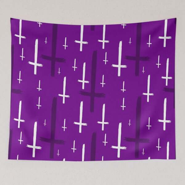 Item preview, upside down inverted cross purple designed and sold by Gossip Rag.