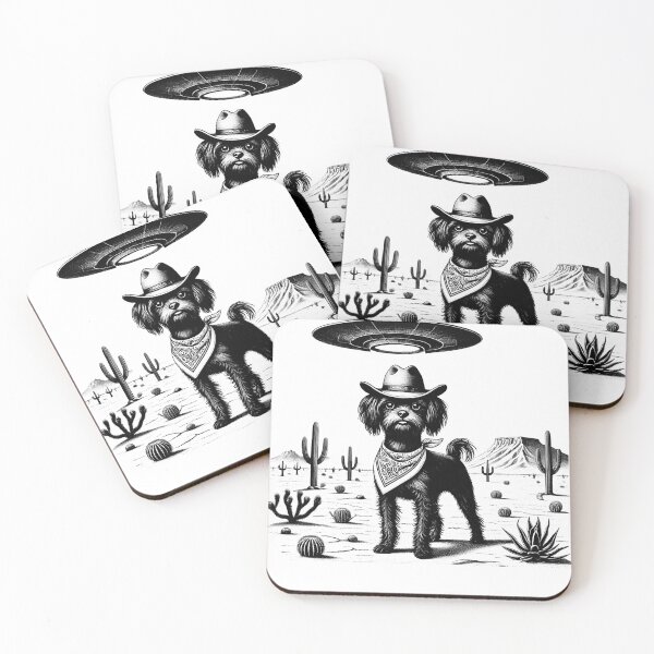 Item preview, Vintage Retro Affenpinscher UFO Western Country Wild West Dog Mom Dad designed and sold by Kimberley King Art  King Art.