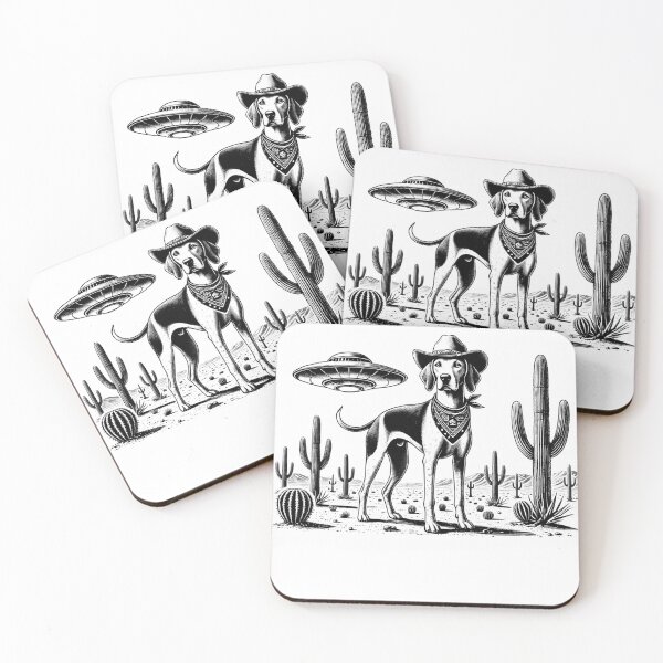 Item preview, Vintage Retro American Foxhound UFO Western Country Wild West Dog Mom Dad designed and sold by Kimberley King Art  King Art.