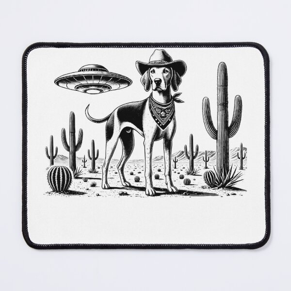 Item preview, Vintage Retro American Foxhound UFO Western Country Wild West Dog Mom Dad designed and sold by Kimberley King Art King Art.