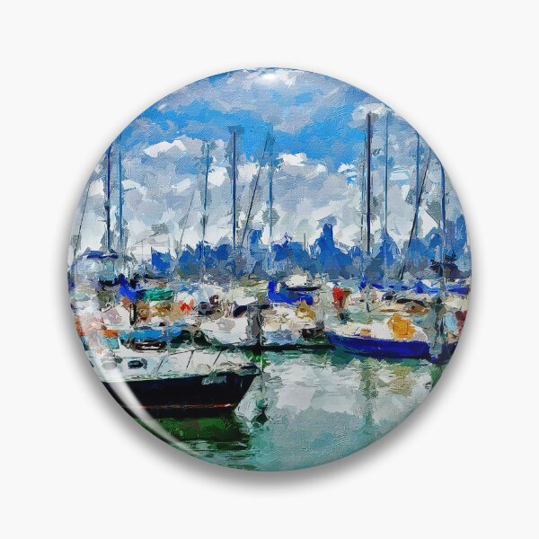Item preview, Impressionist Painting of Hobsons Bay Yacht Club and a View to Melbourne - Williamstown, Victoria, Australia designed and sold by Steven Jodoin.