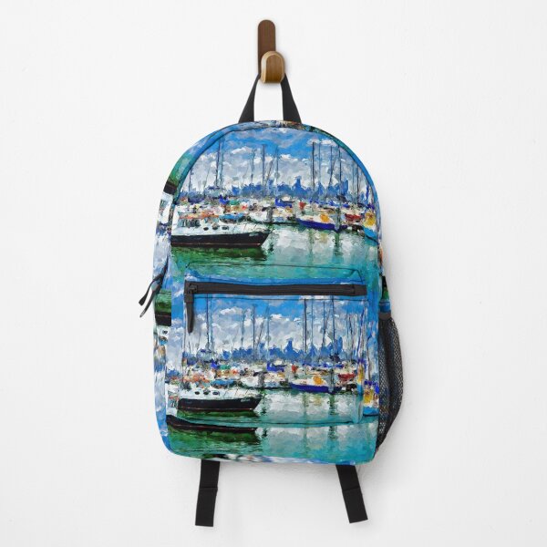 Item preview, Impressionist Painting of Hobsons Bay Yacht Club and a View to Melbourne - Williamstown, Victoria, Australia designed and sold by Steven Jodoin.
