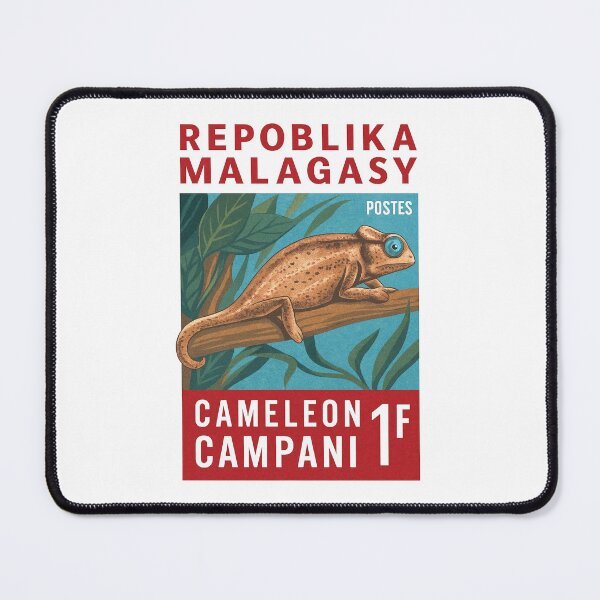 Item preview, 1973 Madagascar Chameleon Postage Stamp designed and sold by retrographics.