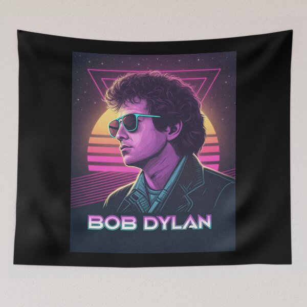 Item preview, Bob Dylan Vaporwave Retro Portrait – 80s Synthwave Vibes designed and sold by JayceTucker89.