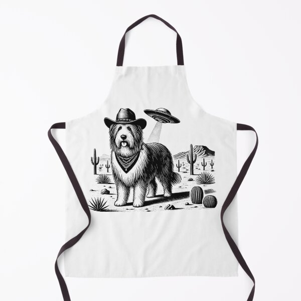 Item preview, Vintage Retro Bearded Collie UFO Western Country Wild West Dog Mom Dad designed and sold by Kimberley King Art King Art.
