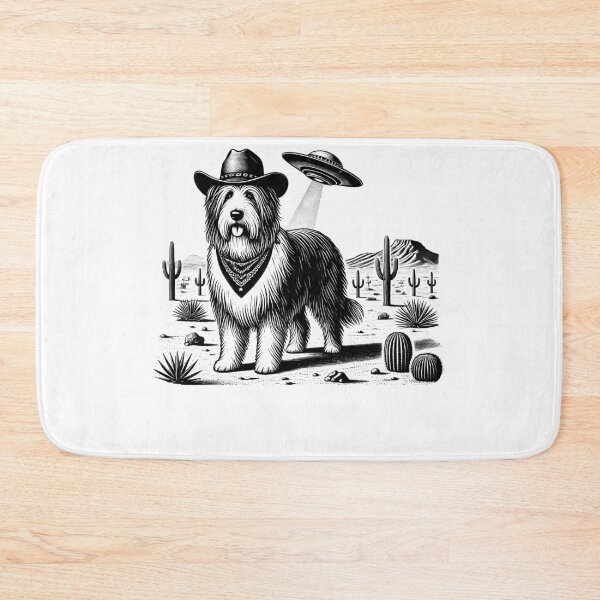 Item preview, Vintage Retro Bearded Collie UFO Western Country Wild West Dog Mom Dad designed and sold by Kimberley King Art  King Art.