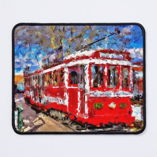 Item preview, Impressionist Painting of The No. 25 Red Tram departing for Joss House - Bendigo, Victoria, Australia designed and sold by Steven Jodoin.