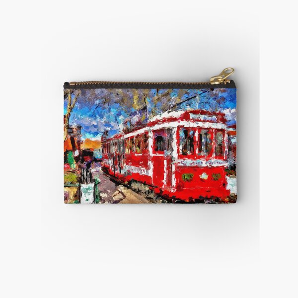 Item preview, Impressionist Painting of The No. 25 Red Tram departing for Joss House - Bendigo, Victoria, Australia designed and sold by Steven Jodoin.