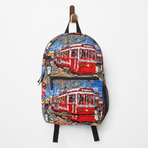 Item preview, Impressionist Painting of The No. 25 Red Tram departing for Joss House - Bendigo, Victoria, Australia designed and sold by Steven Jodoin.