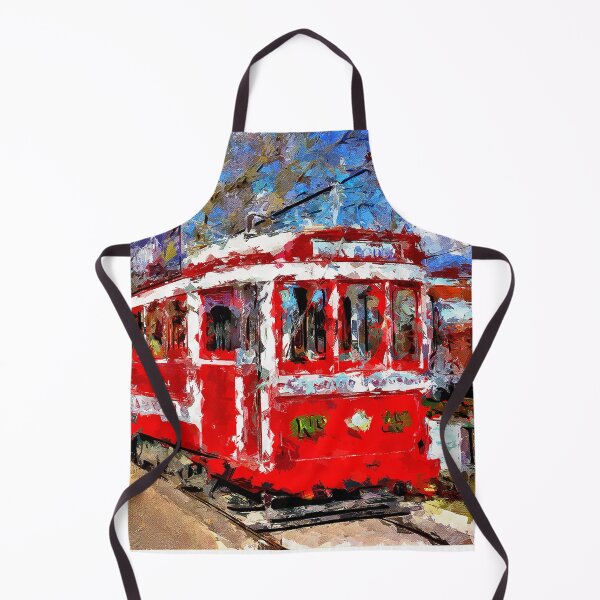 Item preview, Impressionist Painting of The No. 25 Red Tram departing for Joss House - Bendigo, Victoria, Australia designed and sold by Steven Jodoin.