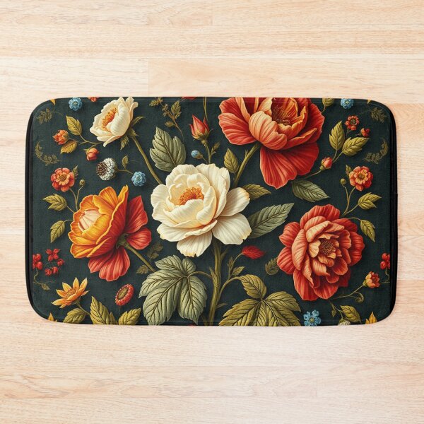 Item preview,  Floral pattern on Dark Black Background Art Nouveau designed and sold by crafteddreamsshop.