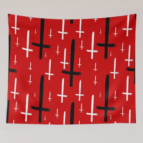 Item preview,  upside down inverted cross red black designed and sold by Gossip Rag.