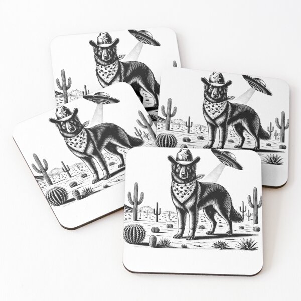Item preview, Vintage Retro Belgian Shepherd UFO Western Country Wild West Dog Mom Dad designed and sold by Kimberley King Art  King Art.