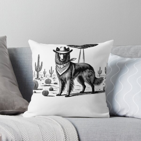 Item preview, Vintage Retro Belgian Tervuren UFO Western Country Wild West Dog Mom Dad designed and sold by Kimberley King Art  King Art.