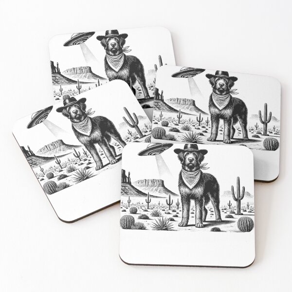 Item preview, Vintage Retro Berger Picard UFO Western Country Wild West Dog Mom Dad designed and sold by Kimberley King Art  King Art.