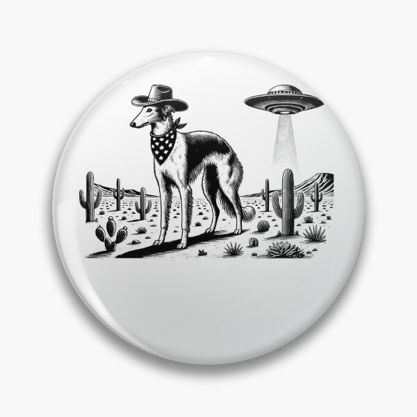 Item preview, Vintage Retro Borzoi UFO Western Country Wild West Dog Mom Dad designed and sold by Kimberley King Art  King Art.