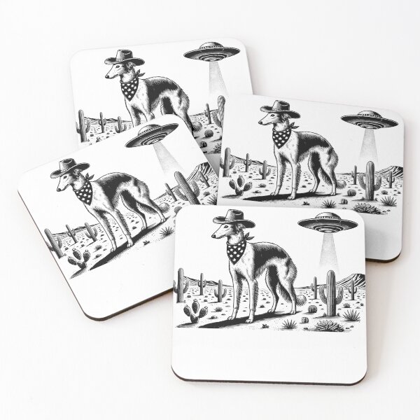 Item preview, Vintage Retro Borzoi UFO Western Country Wild West Dog Mom Dad designed and sold by Kimberley King Art  King Art.
