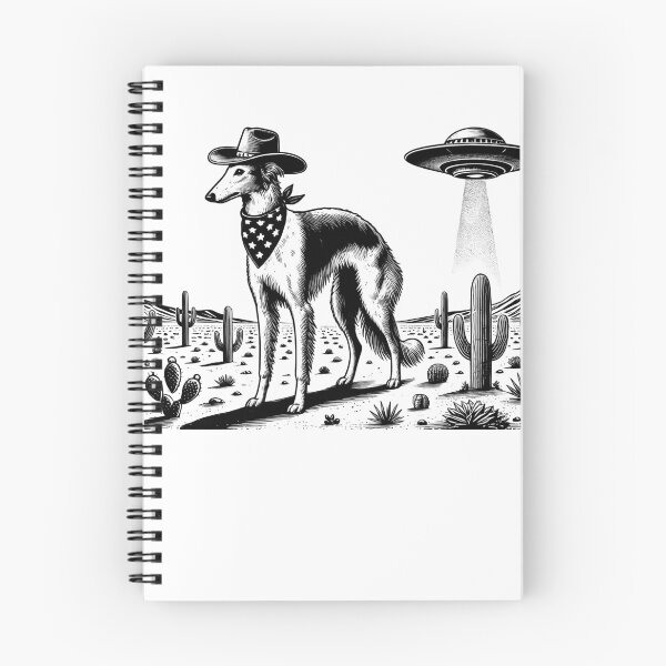Item preview, Vintage Retro Borzoi UFO Western Country Wild West Dog Mom Dad designed and sold by Kimberley King Art  King Art.