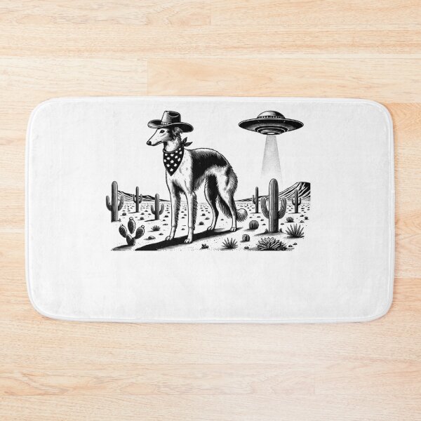 Item preview, Vintage Retro Borzoi UFO Western Country Wild West Dog Mom Dad designed and sold by Kimberley King Art  King Art.