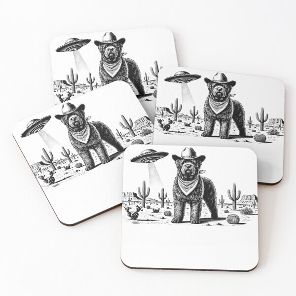 Item preview, Vintage Retro Bouvier des Flandres UFO Western Country Wild West Dog Mom Dad designed and sold by Kimberley King Art  King Art.