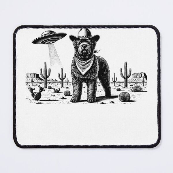 Item preview, Vintage Retro Bouvier des Flandres UFO Western Country Wild West Dog Mom Dad designed and sold by Kimberley King Art King Art.