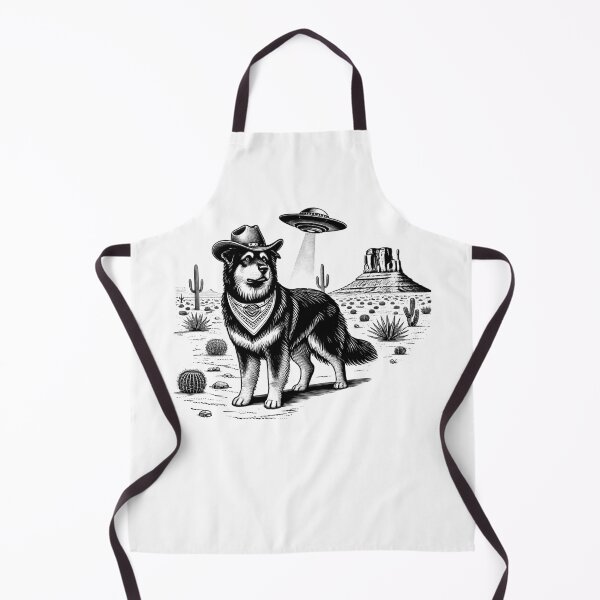 Item preview, Vintage Retro Caucasian Shepherd Dog UFO Western Country Wild West Dog Mom Dad designed and sold by Kimberley King Art  King Art.