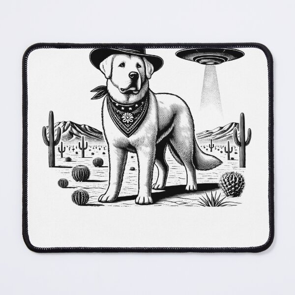 Item preview, Vintage Retro Central Asian Shepherd UFO Western Country Wild West Dog Mom Dad designed and sold by Kimberley King Art King Art.