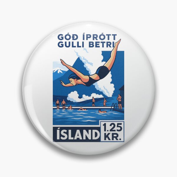 Item preview, Iceland Diving Stamp Poster designed and sold by retrographics.