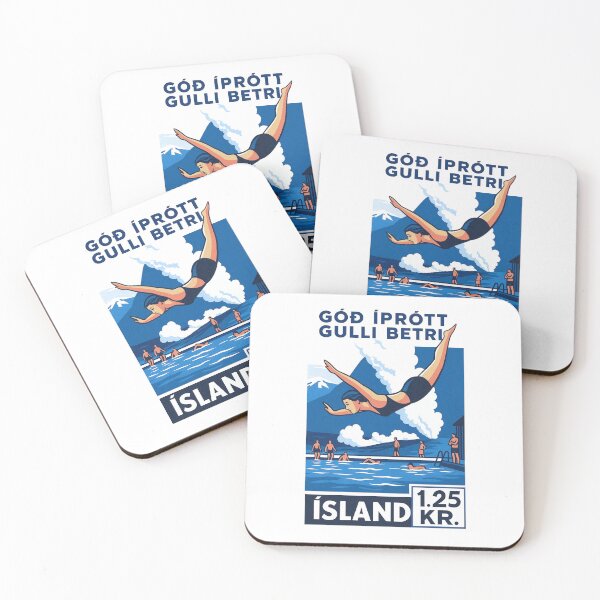 Item preview, Iceland Diving Stamp Poster designed and sold by retrographics.
