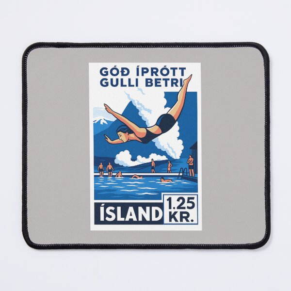Item preview, Iceland Diving Stamp Poster designed and sold by retrographics.