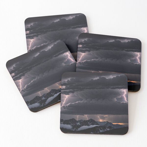 Item preview, Mountain Lightning Storm – Dark Thunderclouds and Snowy Peaks Photography designed and sold by Ken's World of Novelty and Good Times.