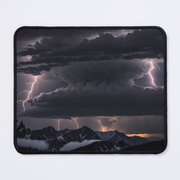 Item preview, Mountain Lightning Storm – Dark Thunderclouds and Snowy Peaks Photography designed and sold by Ken's World of Novelty and Good Times.