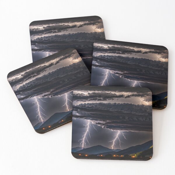 Item preview, Alpine Lightning Storm – Night Thunder Over Mountain Valley and Glowing Pines designed and sold by Ken's World of Novelty and Good Times.