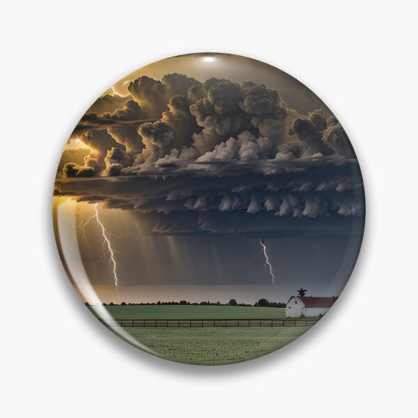 Item preview, Golden Farm Storm – Lightning Over Crops and Mammatus Clouds at Sunset designed and sold by Ken's World of Novelty and Good Times.