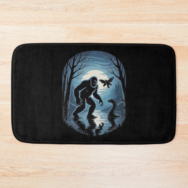 Item preview, Bigfoot and Mothman Night Encounter – Cryptid Forest Legends Art designed and sold by love3617.