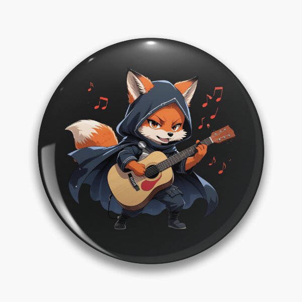 Item preview, Chibi Fox Guitarist in Uchiha Cape – Cute Anime Music Lover Art designed and sold by ColorSplash123.