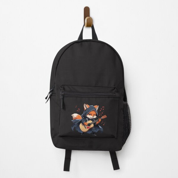 Item preview, Chibi Fox Guitarist in Uchiha Cape – Cute Anime Music Lover Art designed and sold by ColorSplash123.