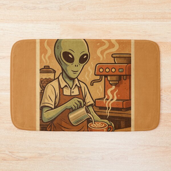 Item preview, Alien Barista Retro – Vintage Space Coffee designed and sold by Doostod.