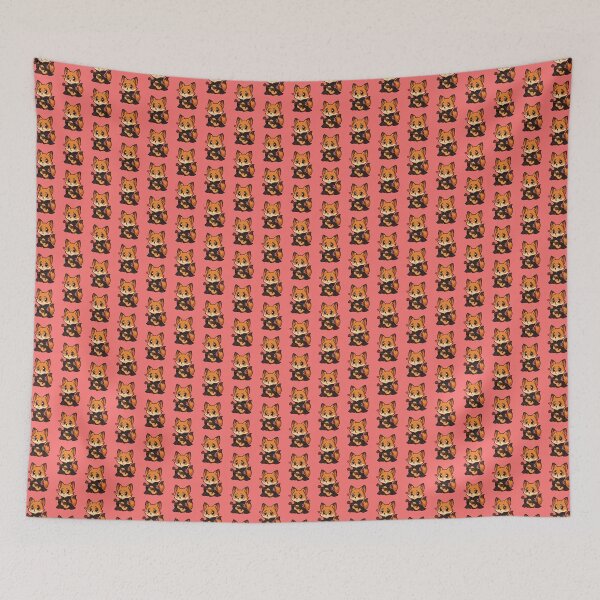 Item preview, Chibi Fox Guitarist in Uchiha Cape – Cute Anime Music Lover Art designed and sold by ColorSplash123.
