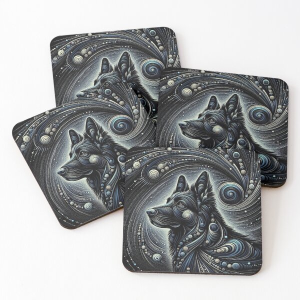 Item preview, Spirals Black German Shepherd Dog designed and sold by Wags & Tails.