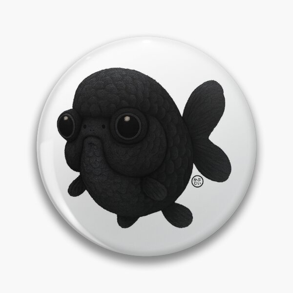 Item preview, Goldfish - Chunky Art - Retro Fish Art - Black Moor Goldfish designed and sold by Kabuji Store.