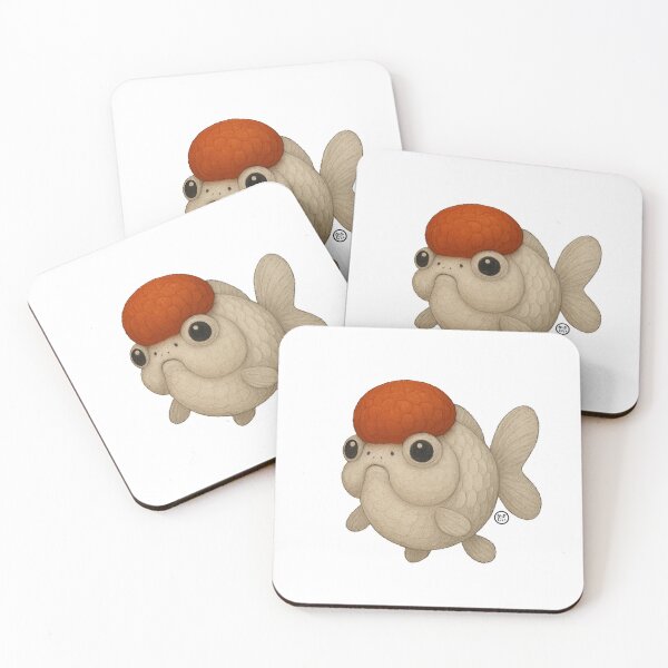Item preview, Goldfish - Chunky Art - Retro Fish Art - Red Cap Oranda Goldfish designed and sold by Kabuji Store.