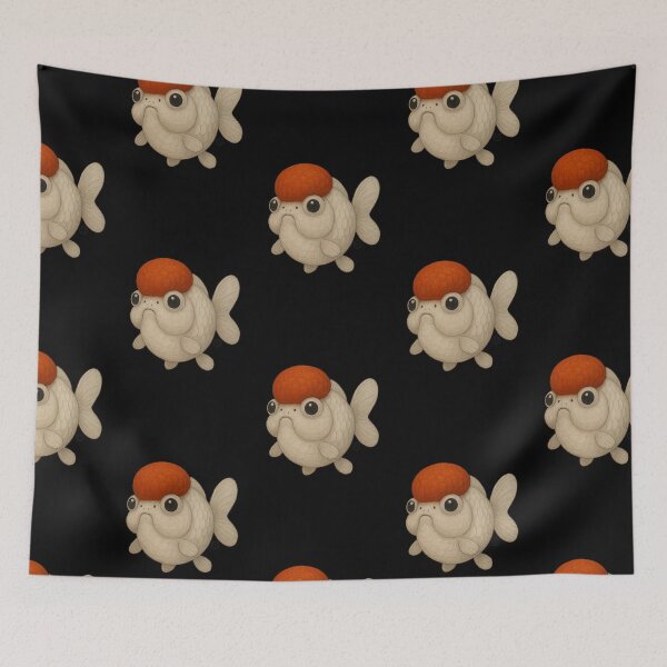 Item preview, Goldfish - Chunky Art - Retro Fish Art - Red Cap Oranda Goldfish designed and sold by Kabuji Store.
