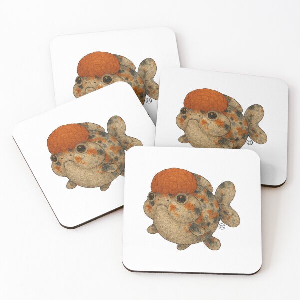 Item preview, Goldfish - Chunky Art - Retro Fish Art - Calico Oranda Goldfish designed and sold by Kabuji Store.